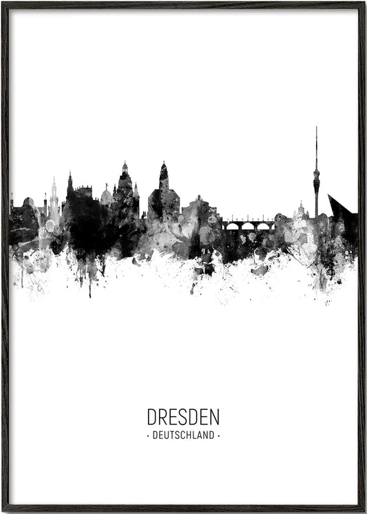Dresden Skyline black and white