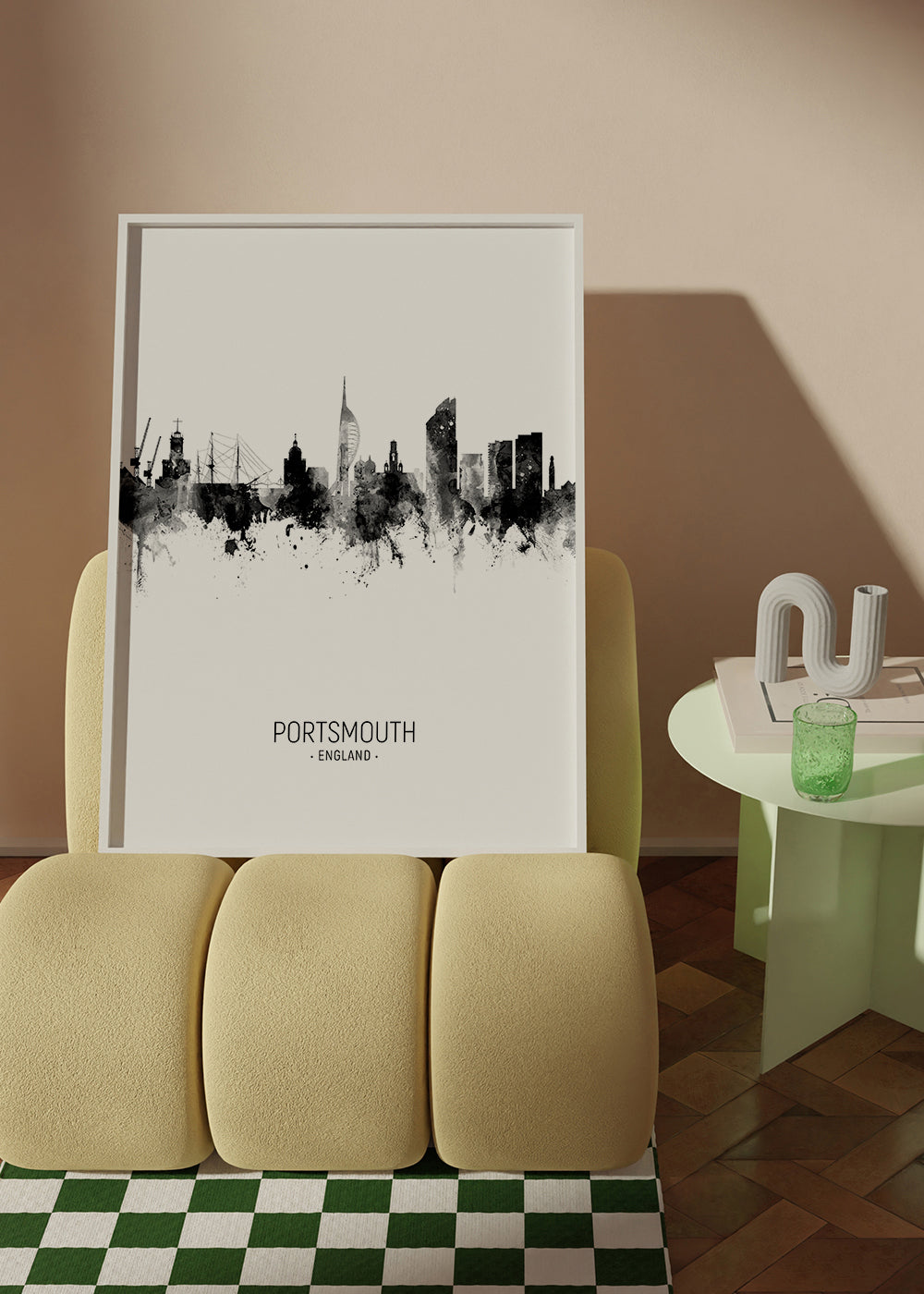 Portsmouth Skyline black and white