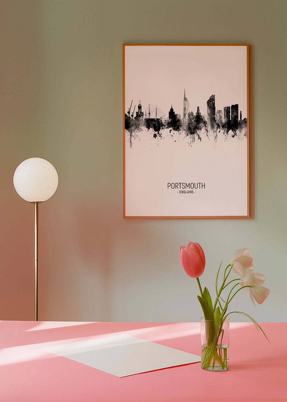 Portsmouth Skyline black and white