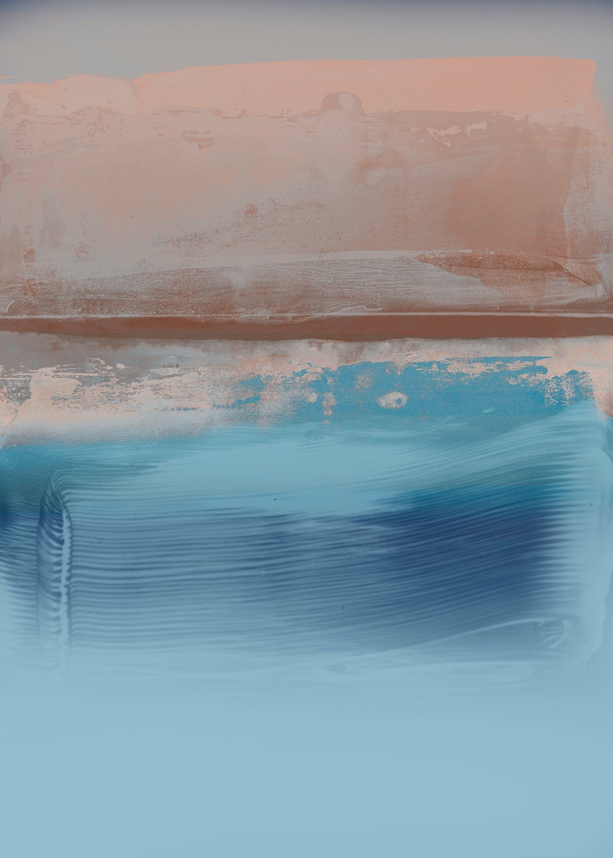 Organic Marks Brown & Blue - Unframed art print