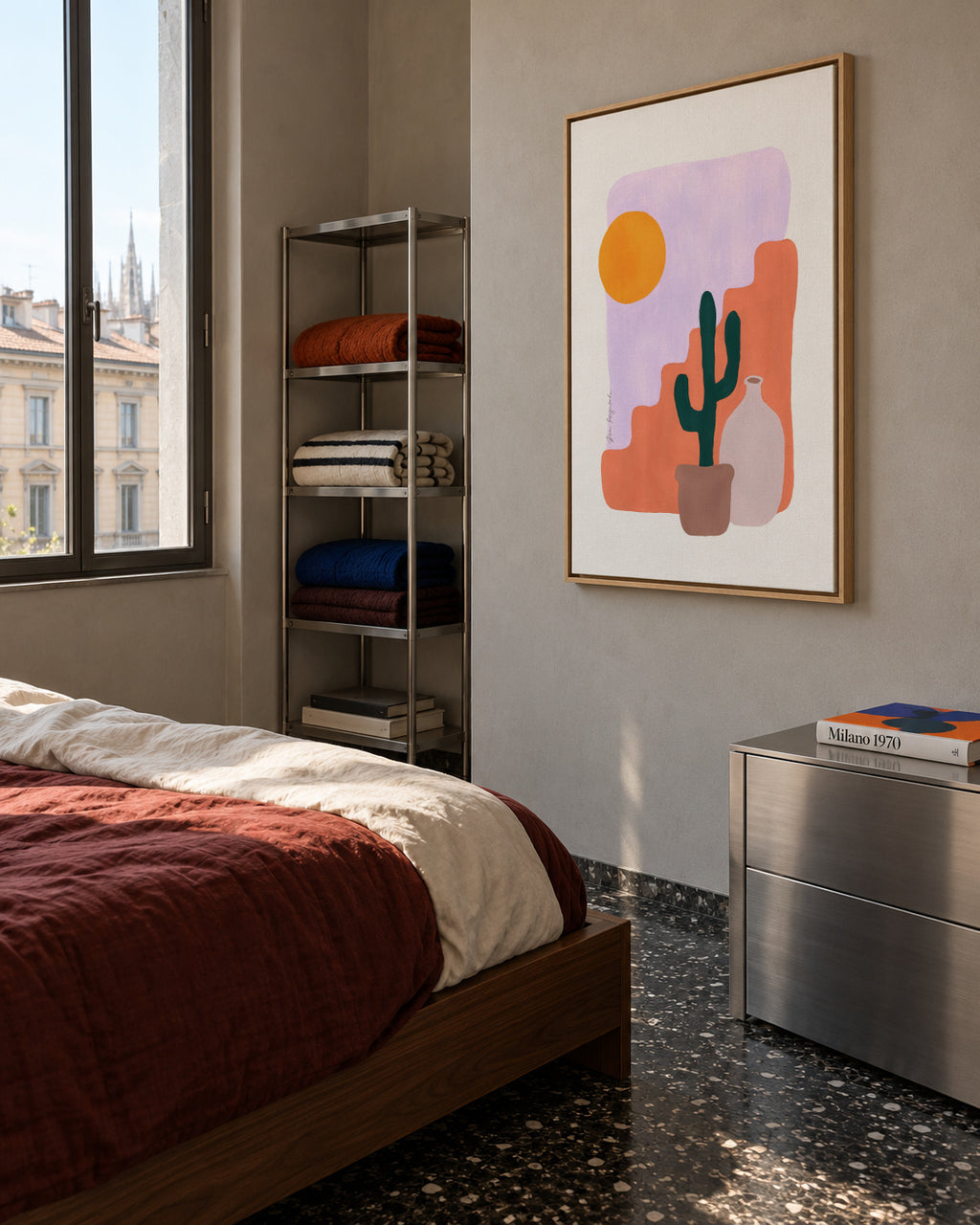 Cactus & Sunshine - Framed canvas in an interior
