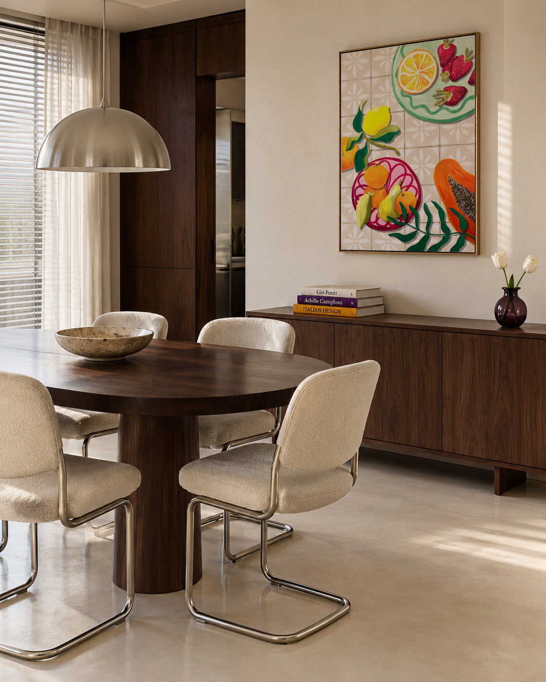 Fruta y Ceramica - Framed canvas in an interior
