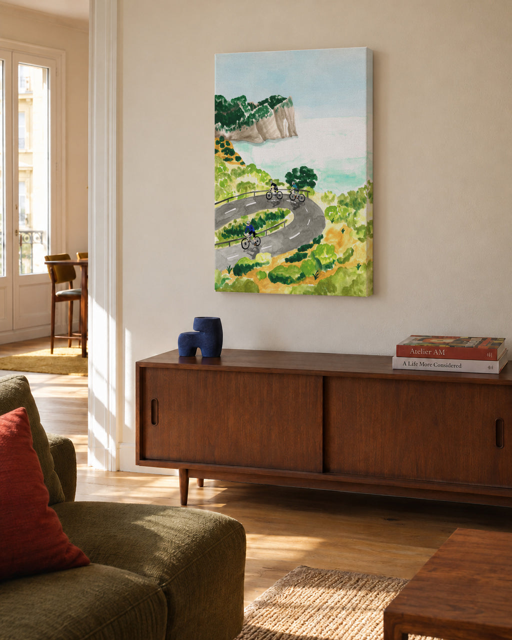 Cycling Cap Formentor - Unframed canvas in an interior