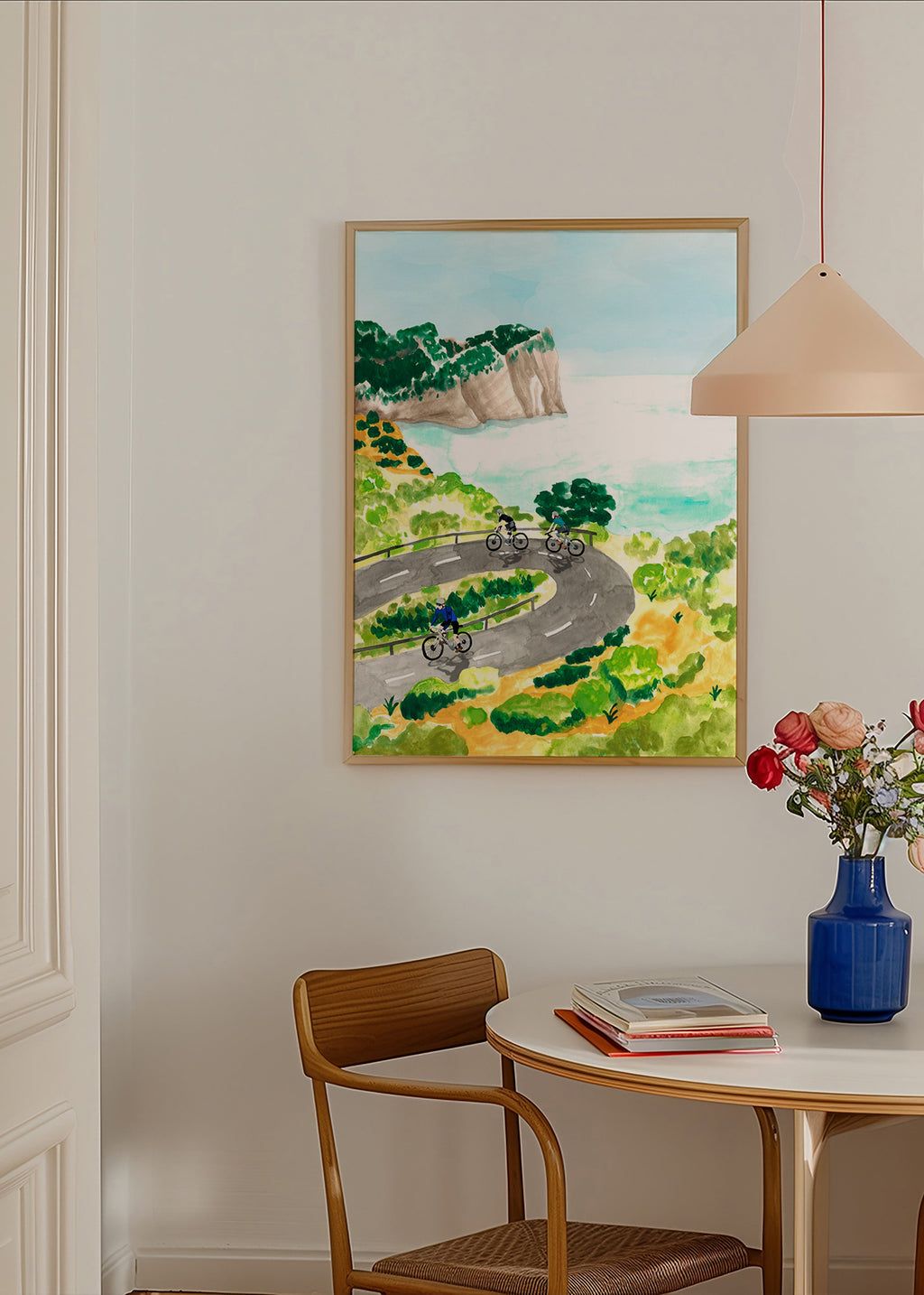 Coastal cycling sports art