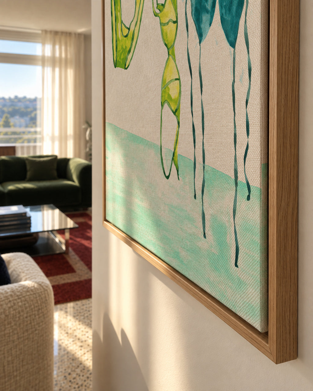 Bikini Beach Days - Framed canvas detail