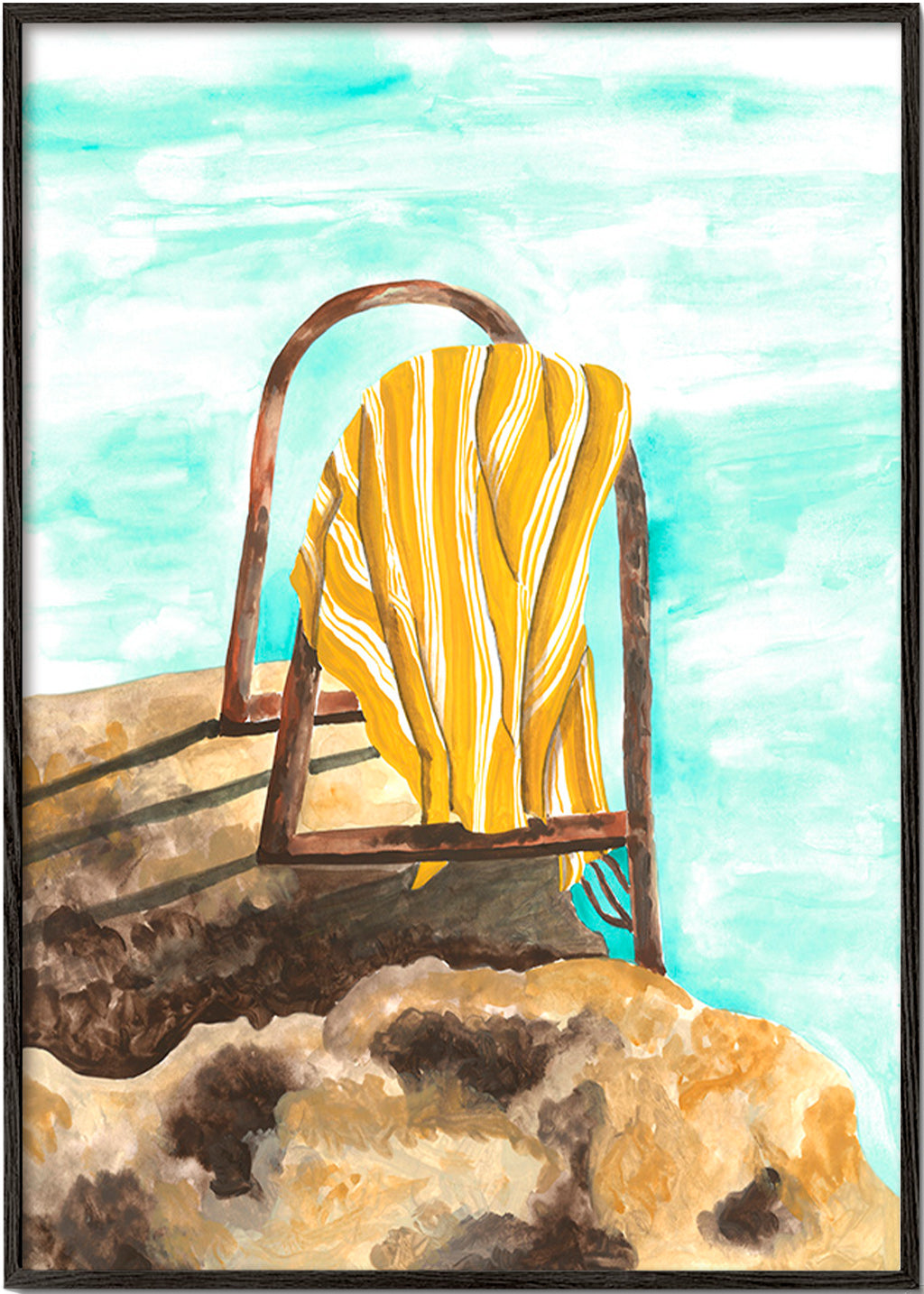 Landscape artwork: ladder and towel