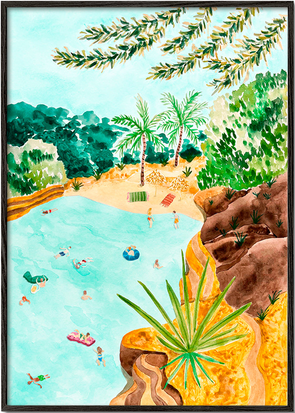 Landscape art Coastal Cove Illustration
