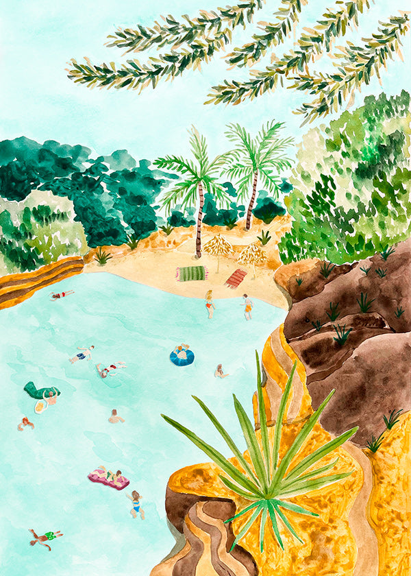 Landscape art Coastal Cove Illustration