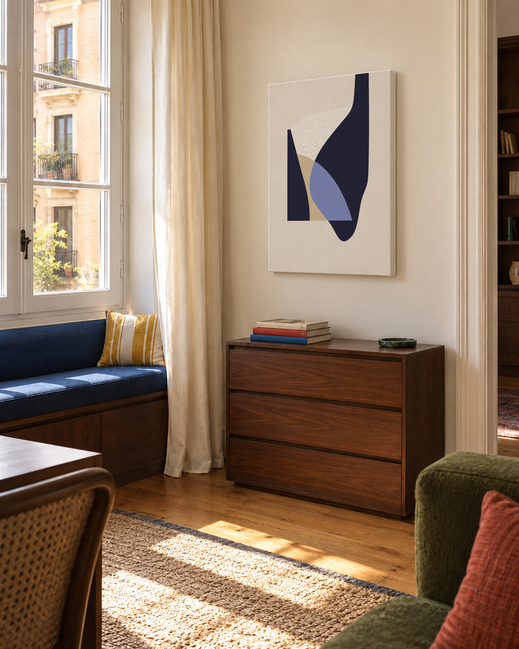Form VII - Unframed canvas in an interior
