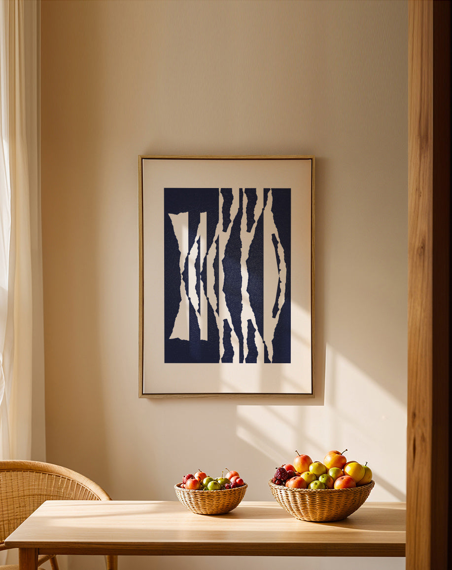 Torn II - Framed canvas in an interior