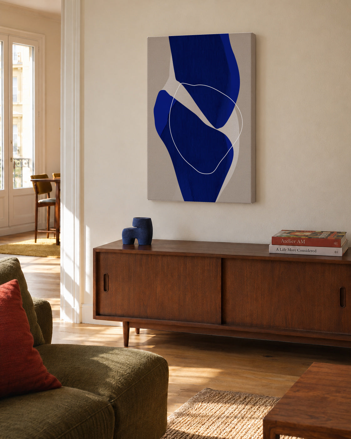 Form XXV - Unframed canvas in an interior
