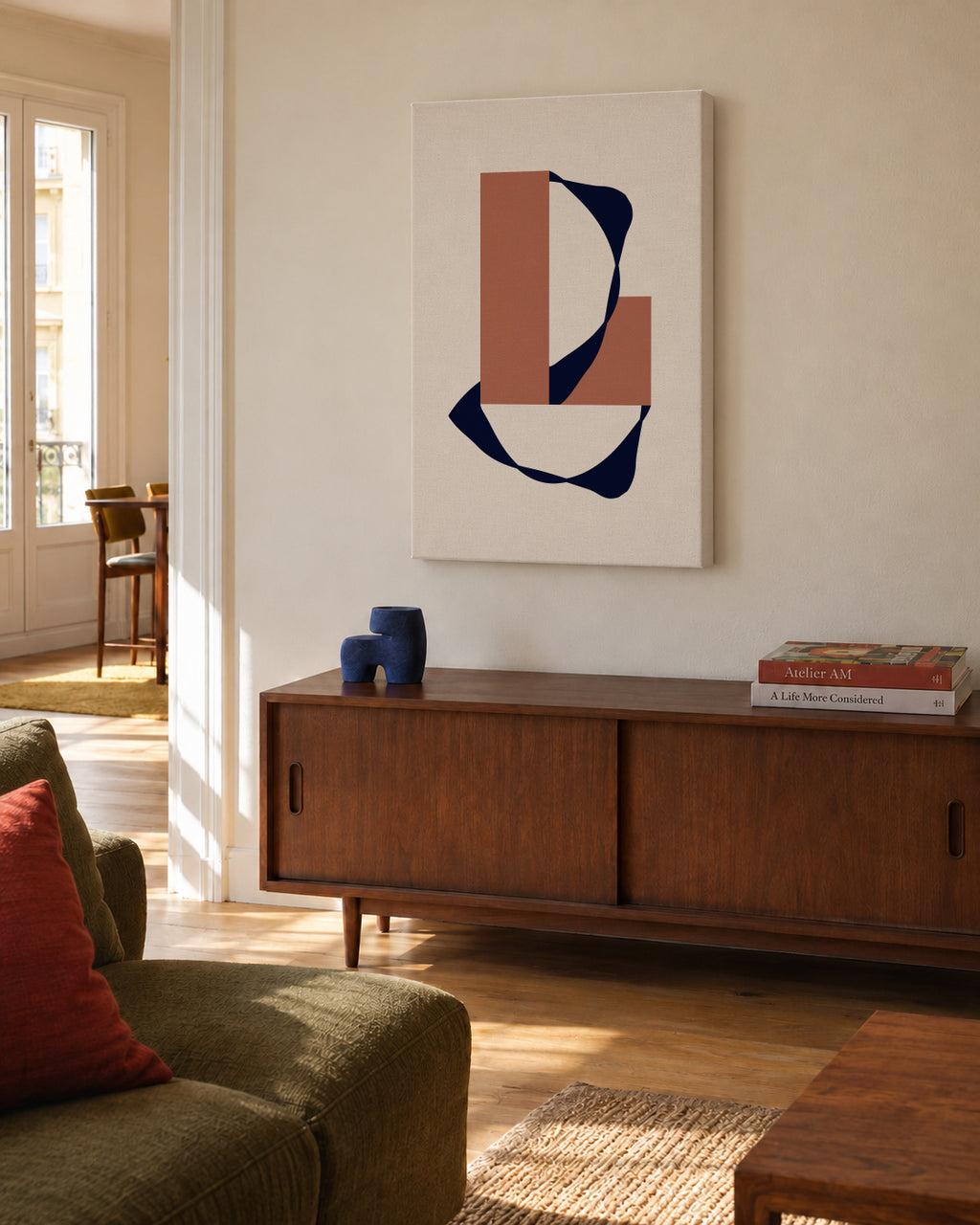 Form XXIV - Unframed canvas in an interior