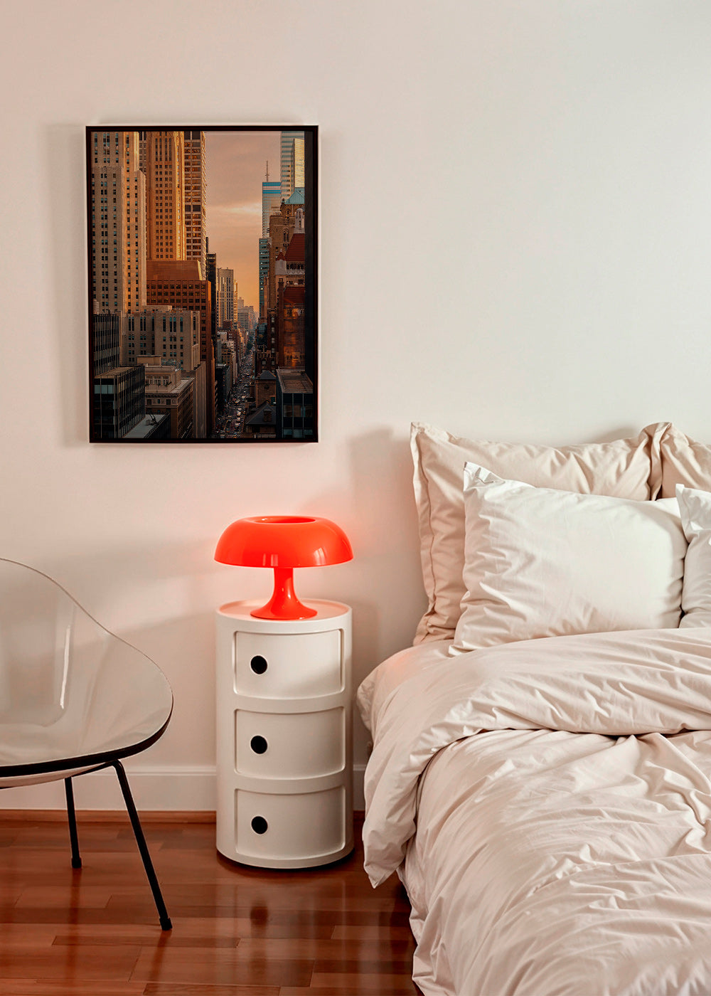 City skyline photograph at morning light – Product1