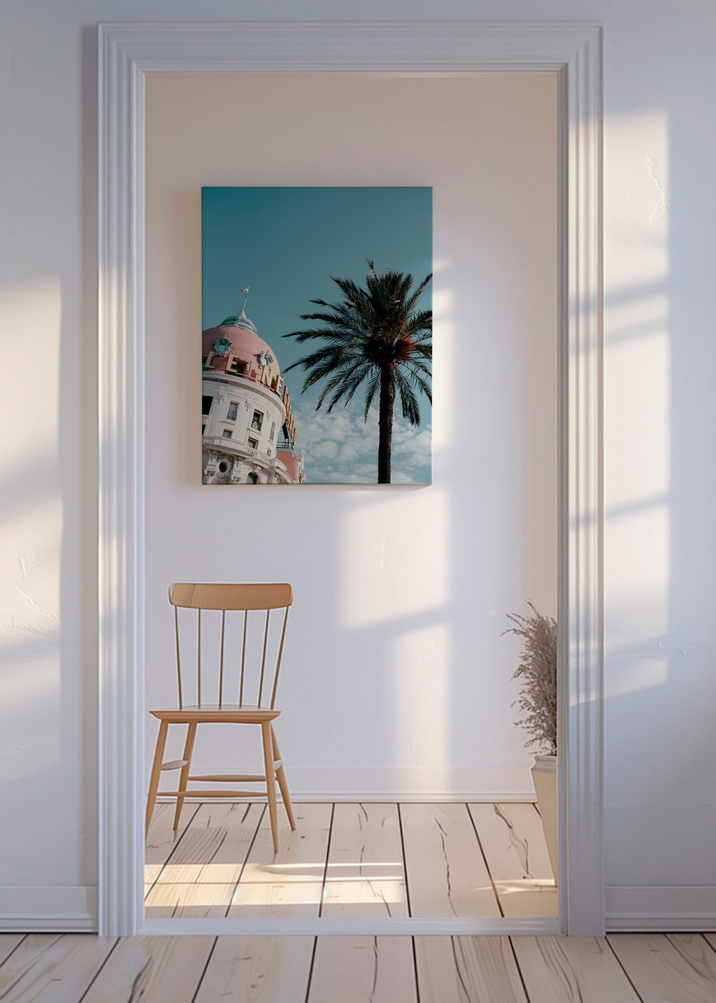 Travel poster Riviera dome and palm – Canvas