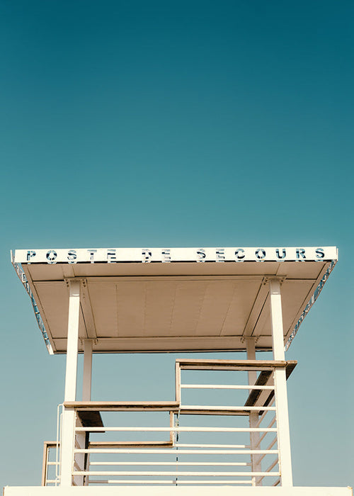 Seaside lifeguard tower photograph