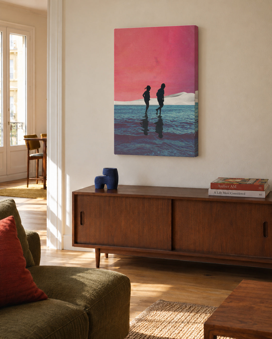 Until Dusk - Unframed canvas in an interior