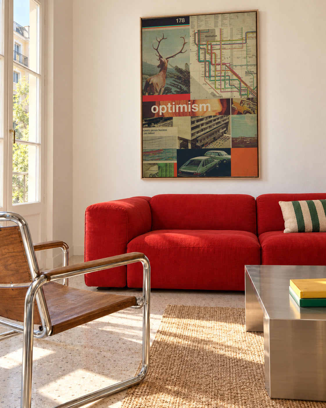 Optimism - Framed canvas in an interior