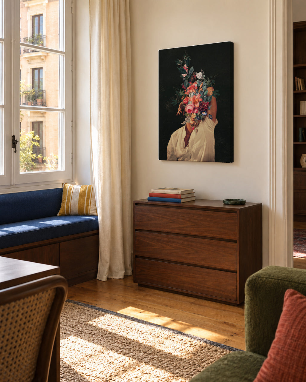 Roses Bloomed Every Time I Thought Of You - Unframed canvas in an interior