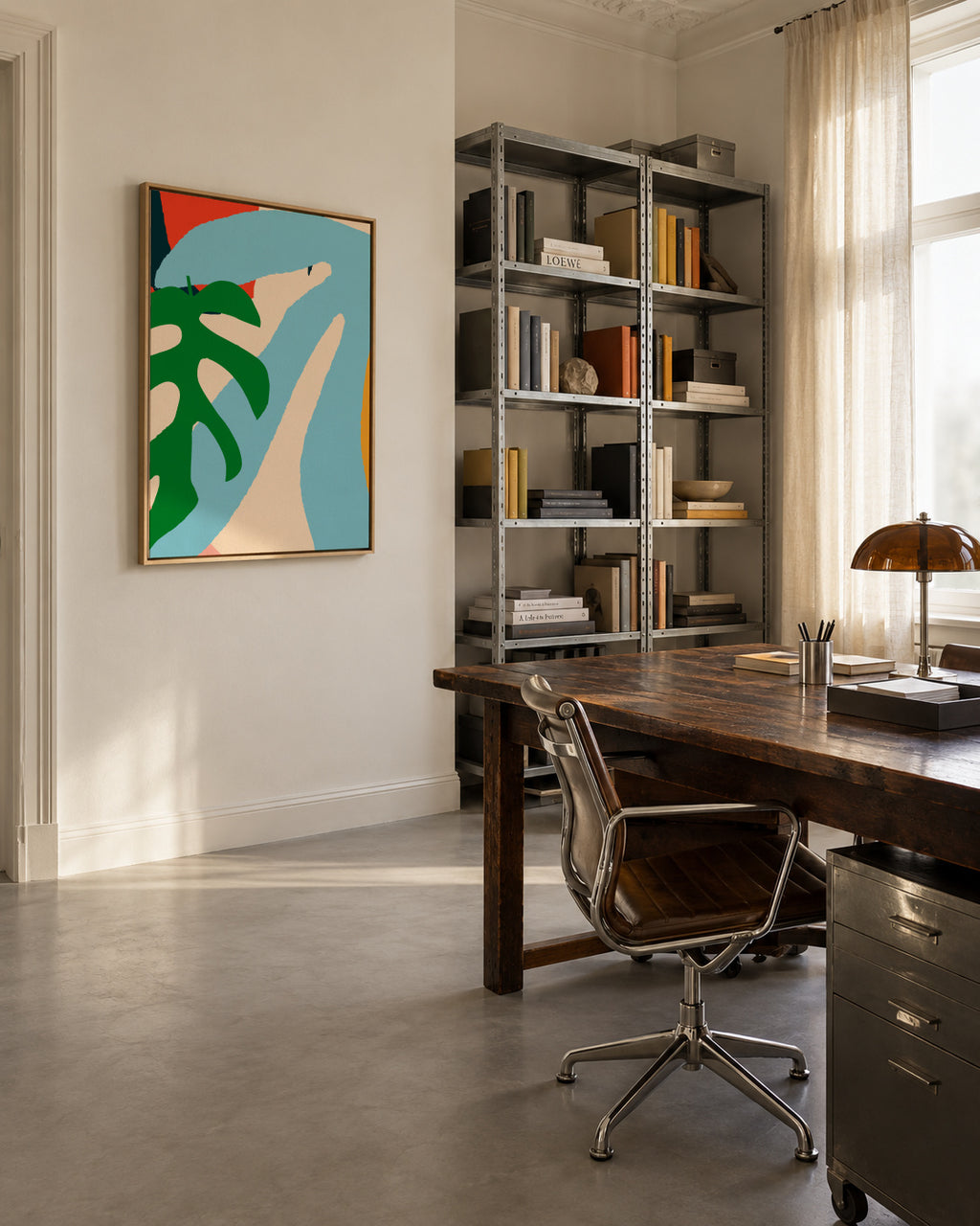 Garça torta - Framed canvas in an interior