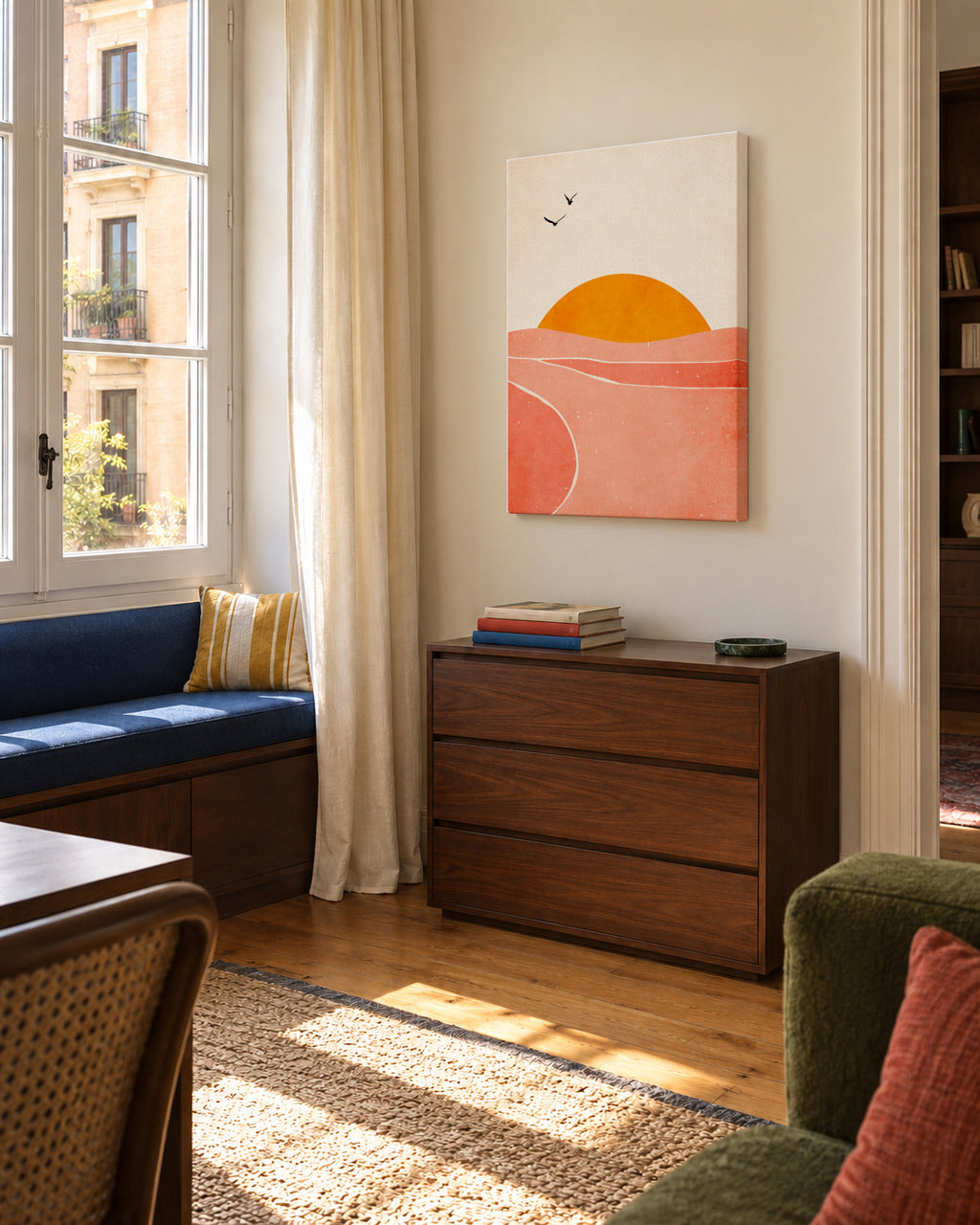 Dancing in The Sun - Unframed canvas in an interior