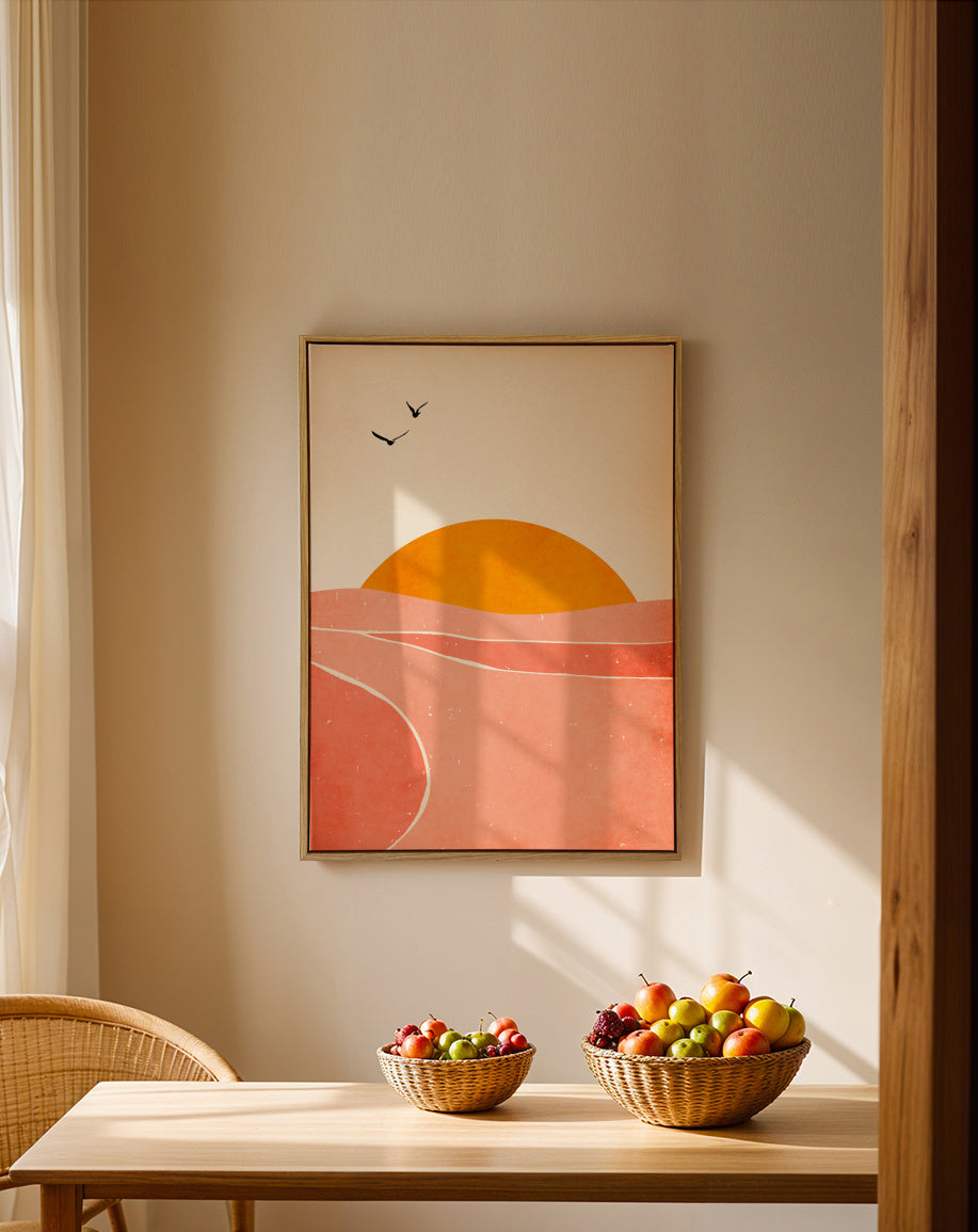 Dancing in The Sun - Framed canvas in an interior