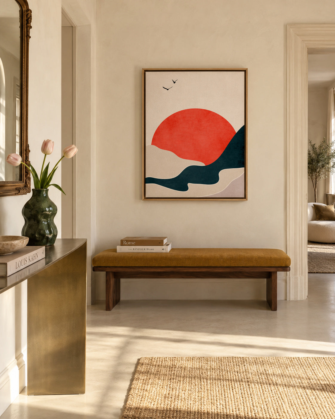 Drowning Sun - Framed canvas in an interior