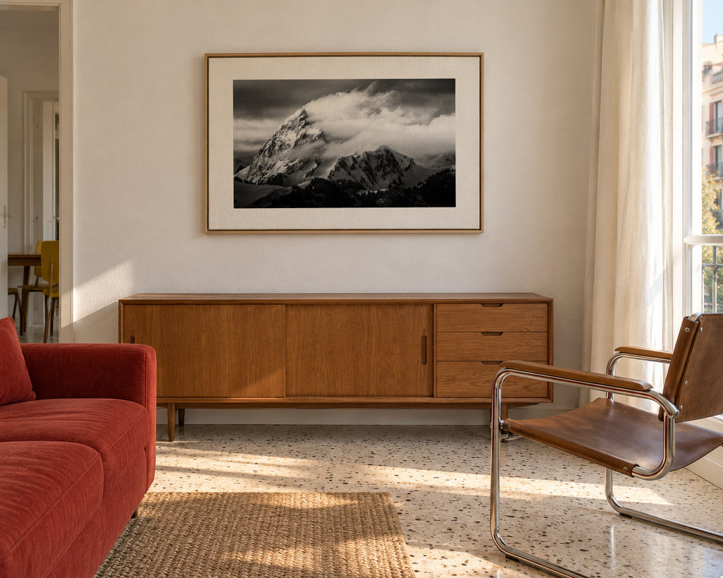 Rock and wind - Framed canvas in an interior