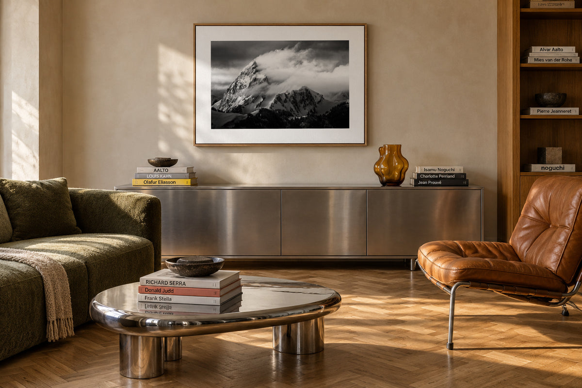 Rock and wind - Framed canvas in an interior
