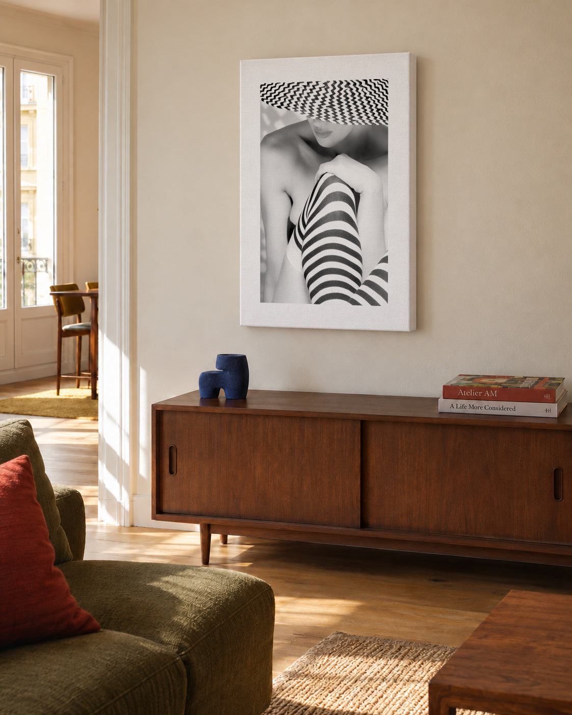 Zagging that Zig - Unframed canvas in an interior