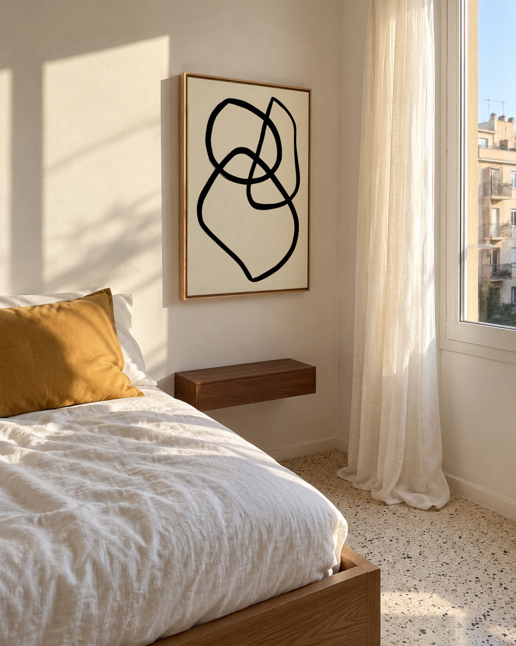 Black Lines 03 - Framed canvas in an interior
