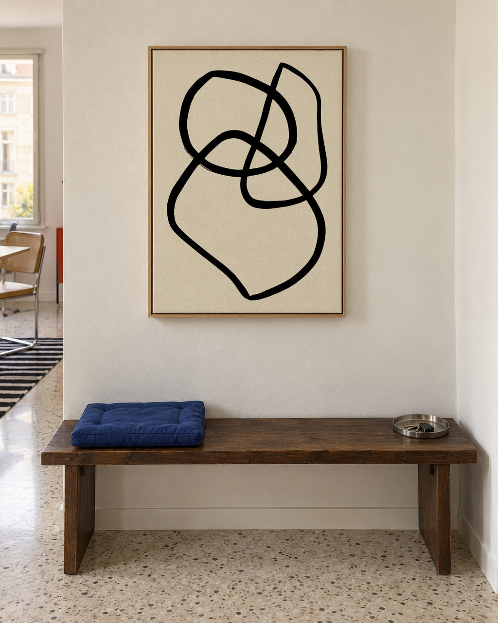 Black Lines 03 - Framed canvas in an interior