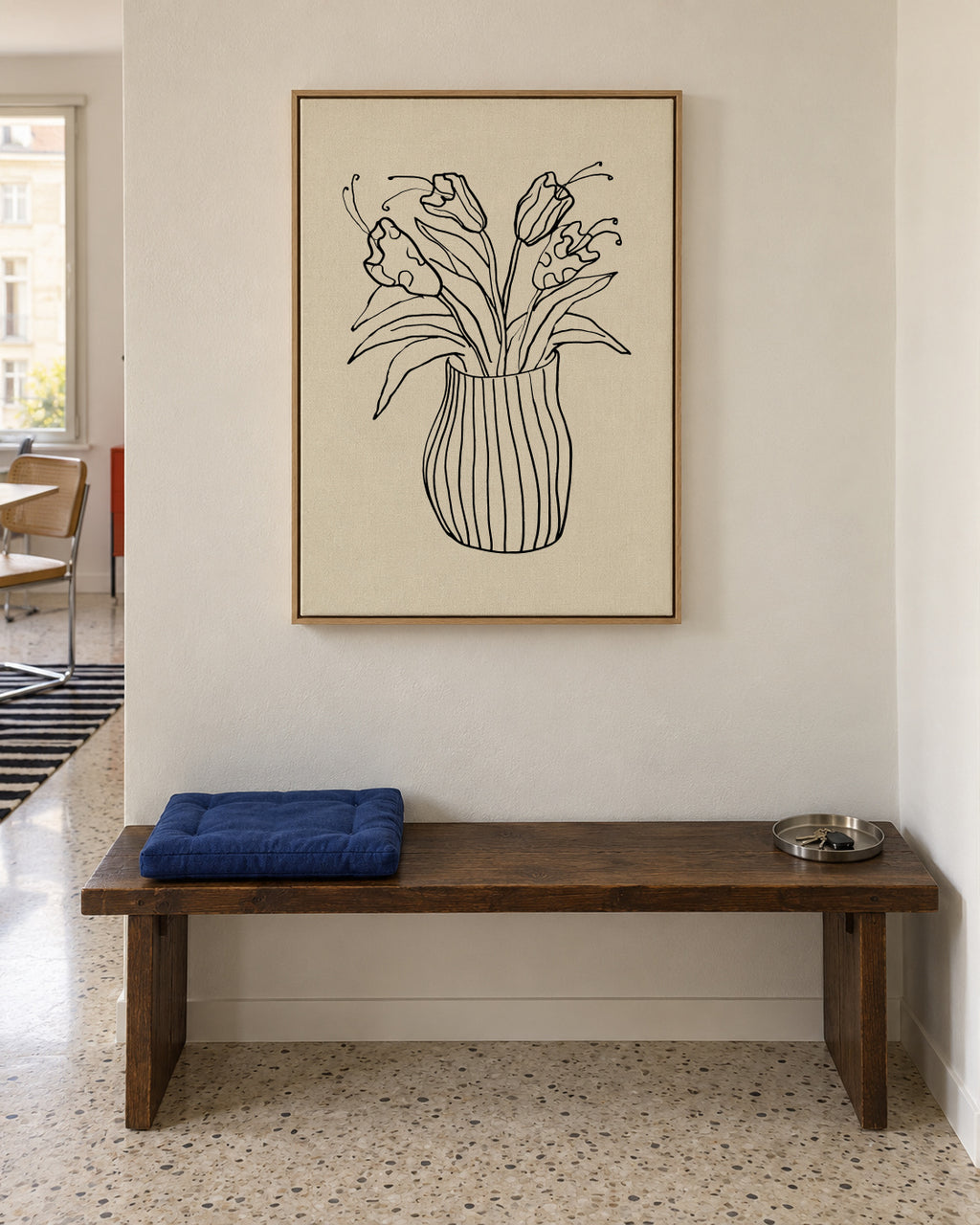 Vase Sketch - Framed canvas in an interior