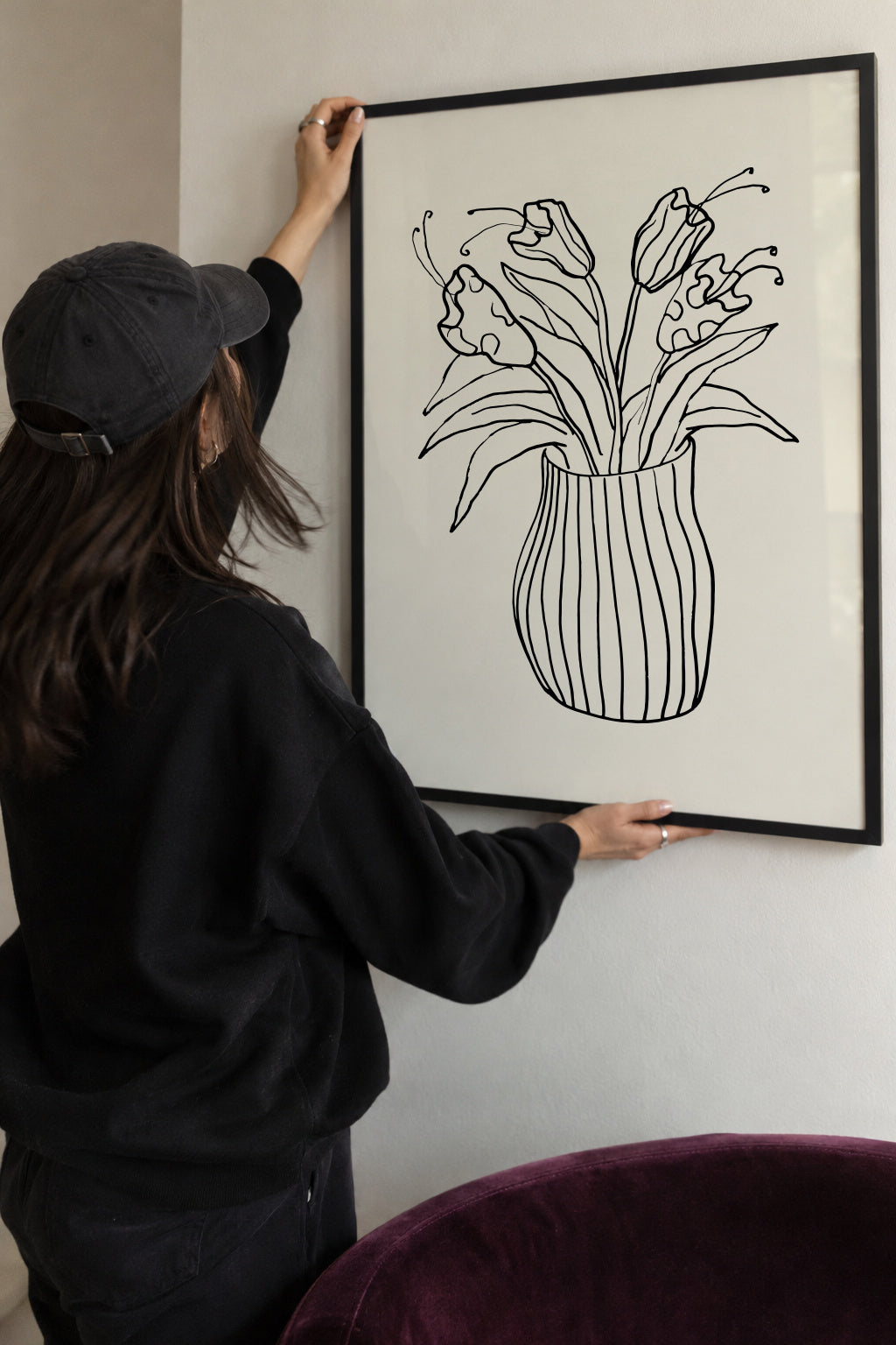 Vase Sketch - Framed poster detail