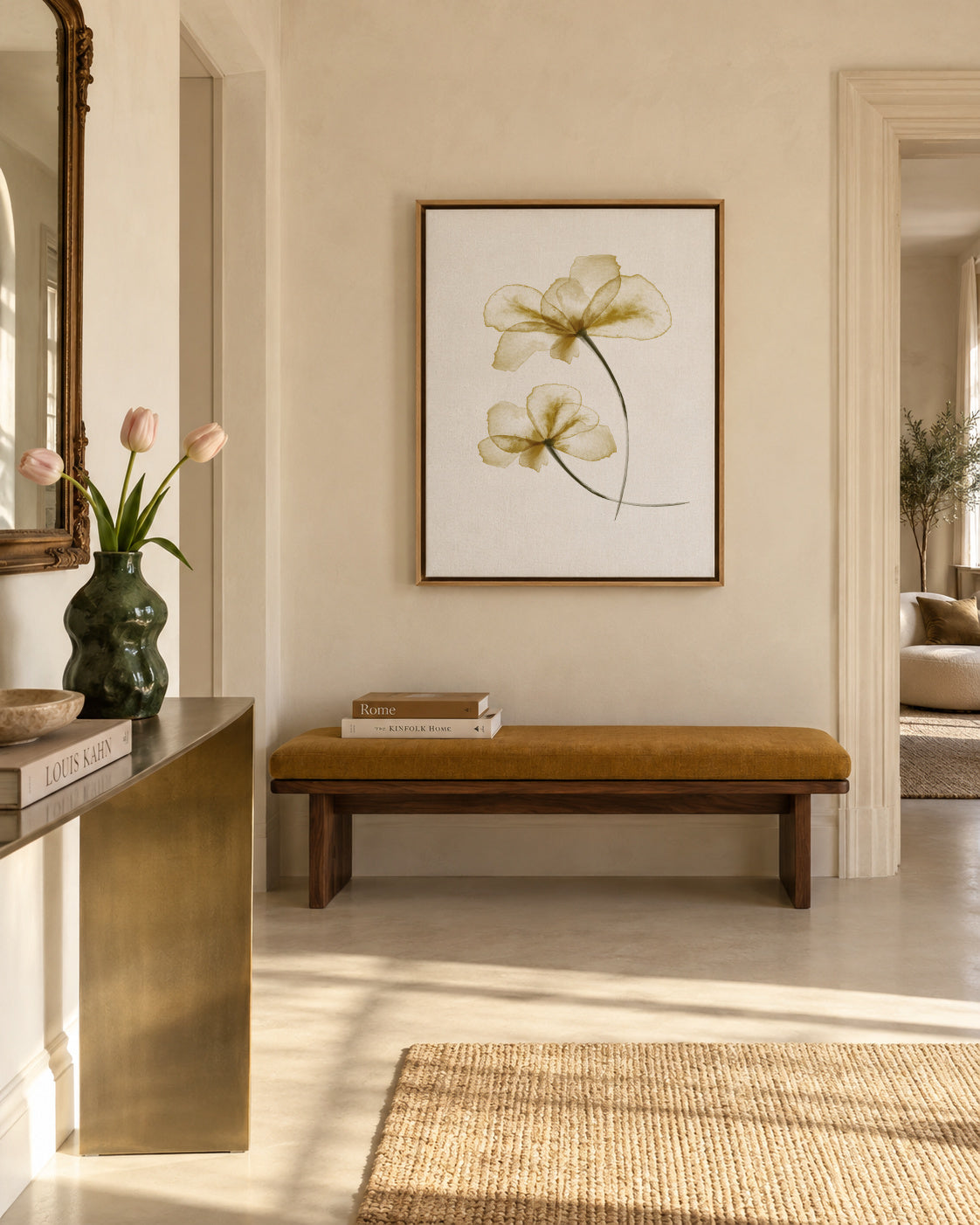 Pressed Flowers - Framed canvas in an interior