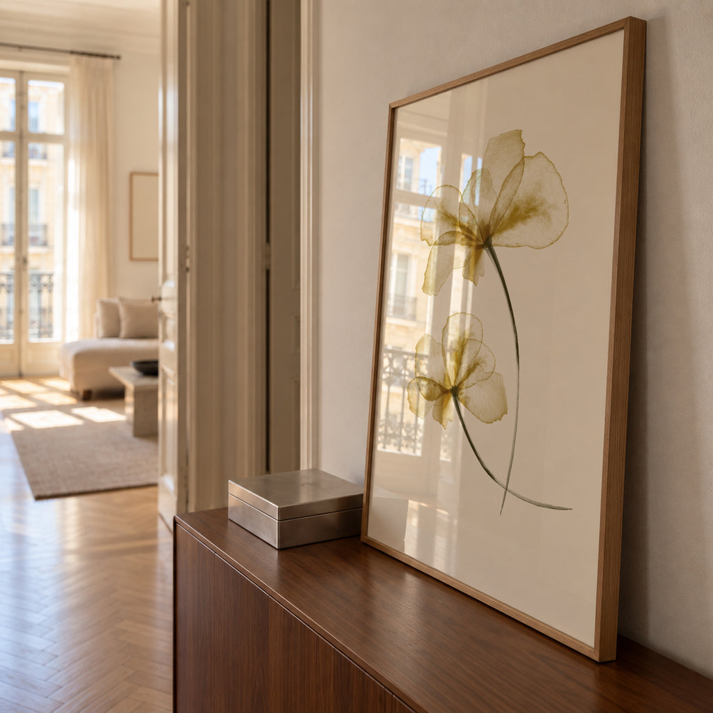 Pressed Flowers - Framed poster in an interior