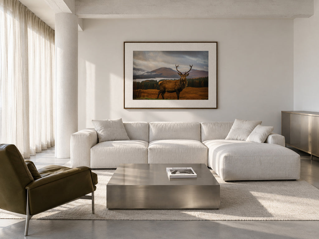Scottish Stag - Framed canvas in an interior