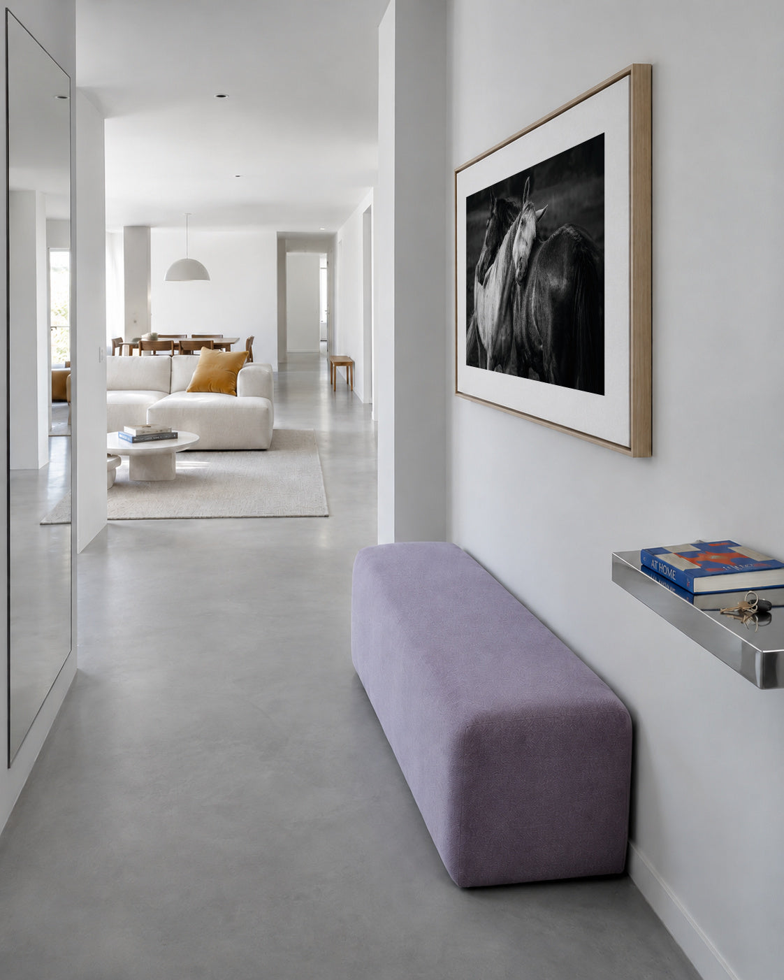Warm rain - Framed canvas in an interior