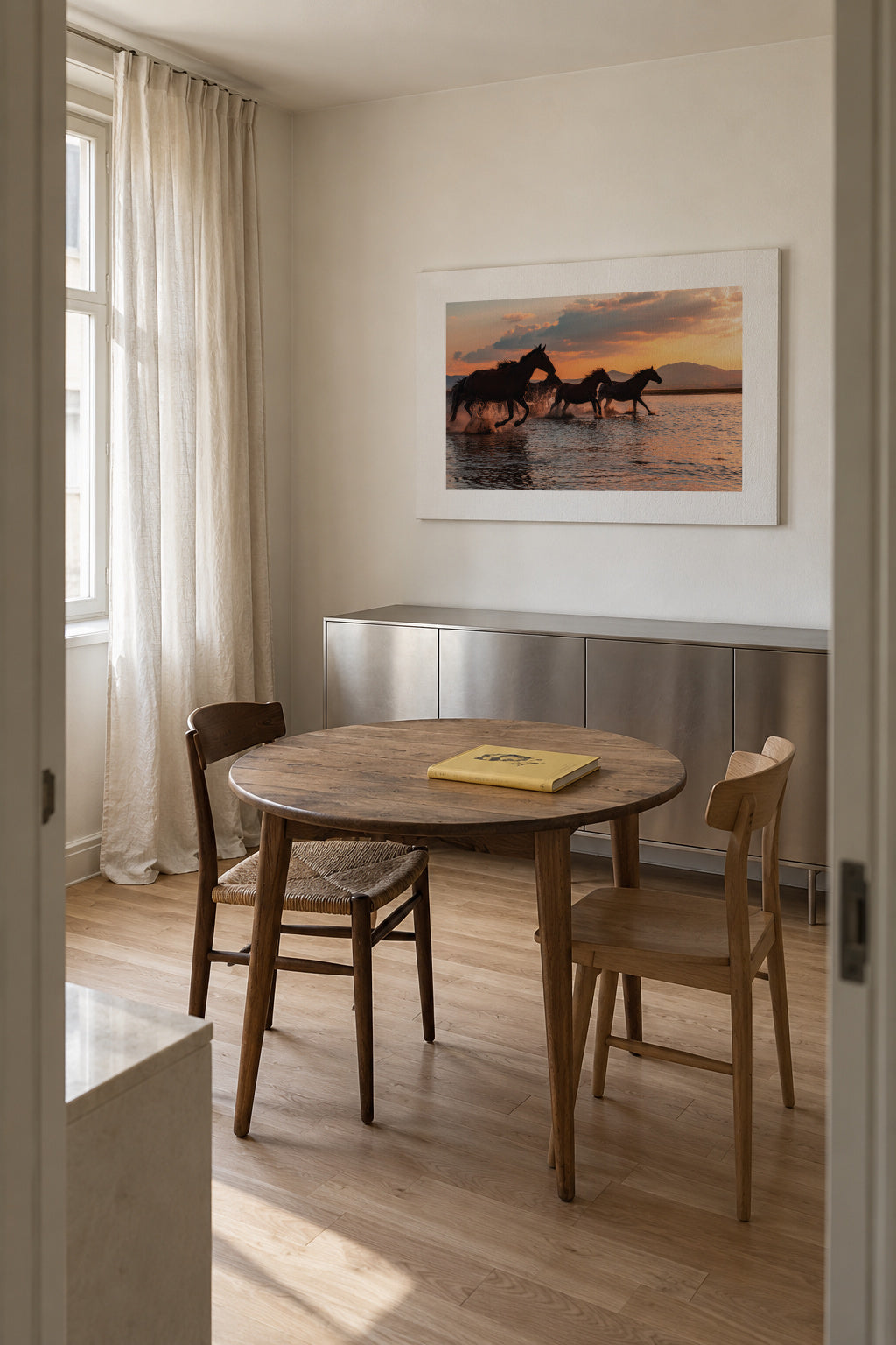 WATER HORSES - Unframed canvas in an interior