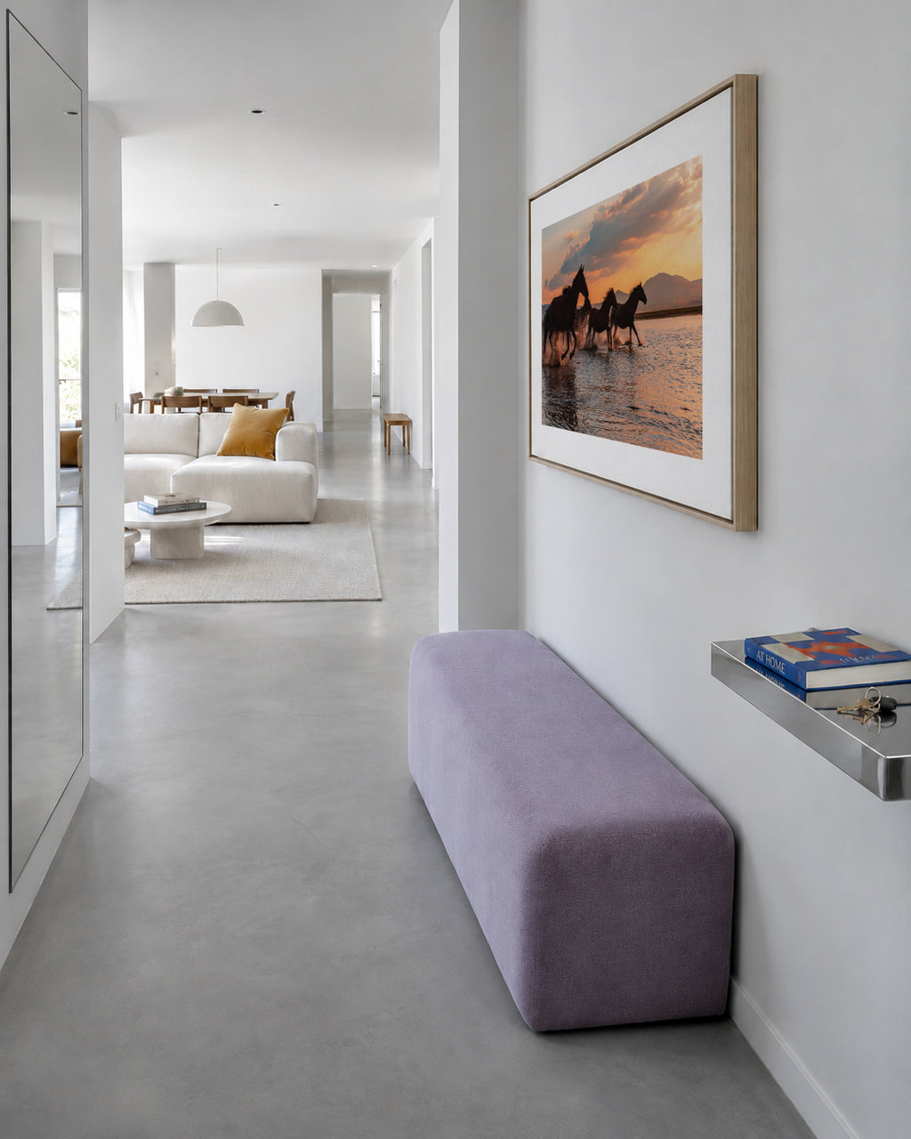WATER HORSES - Framed canvas in an interior
