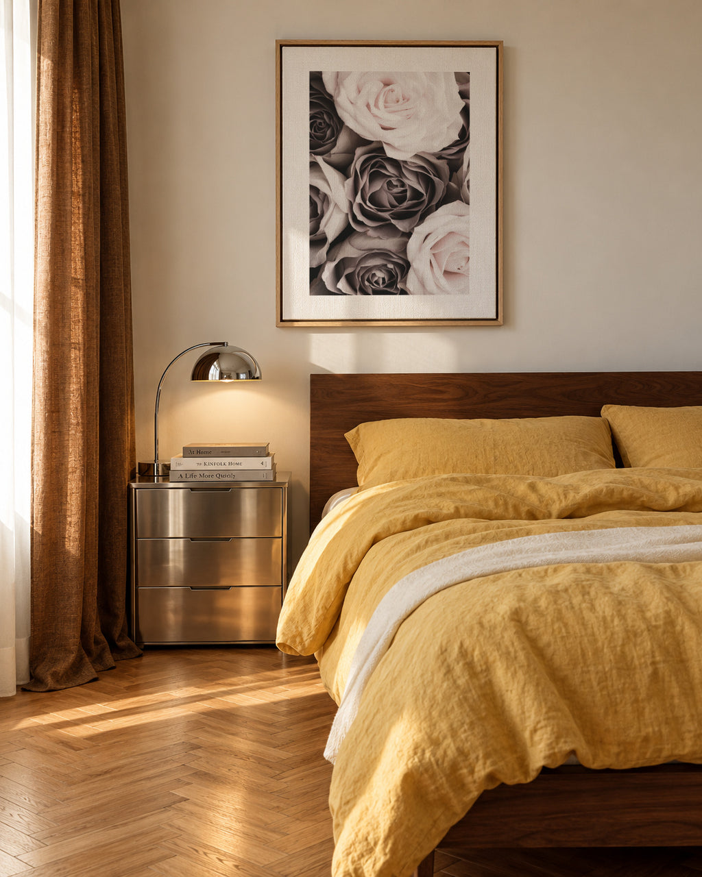 Roses - Framed canvas in an interior