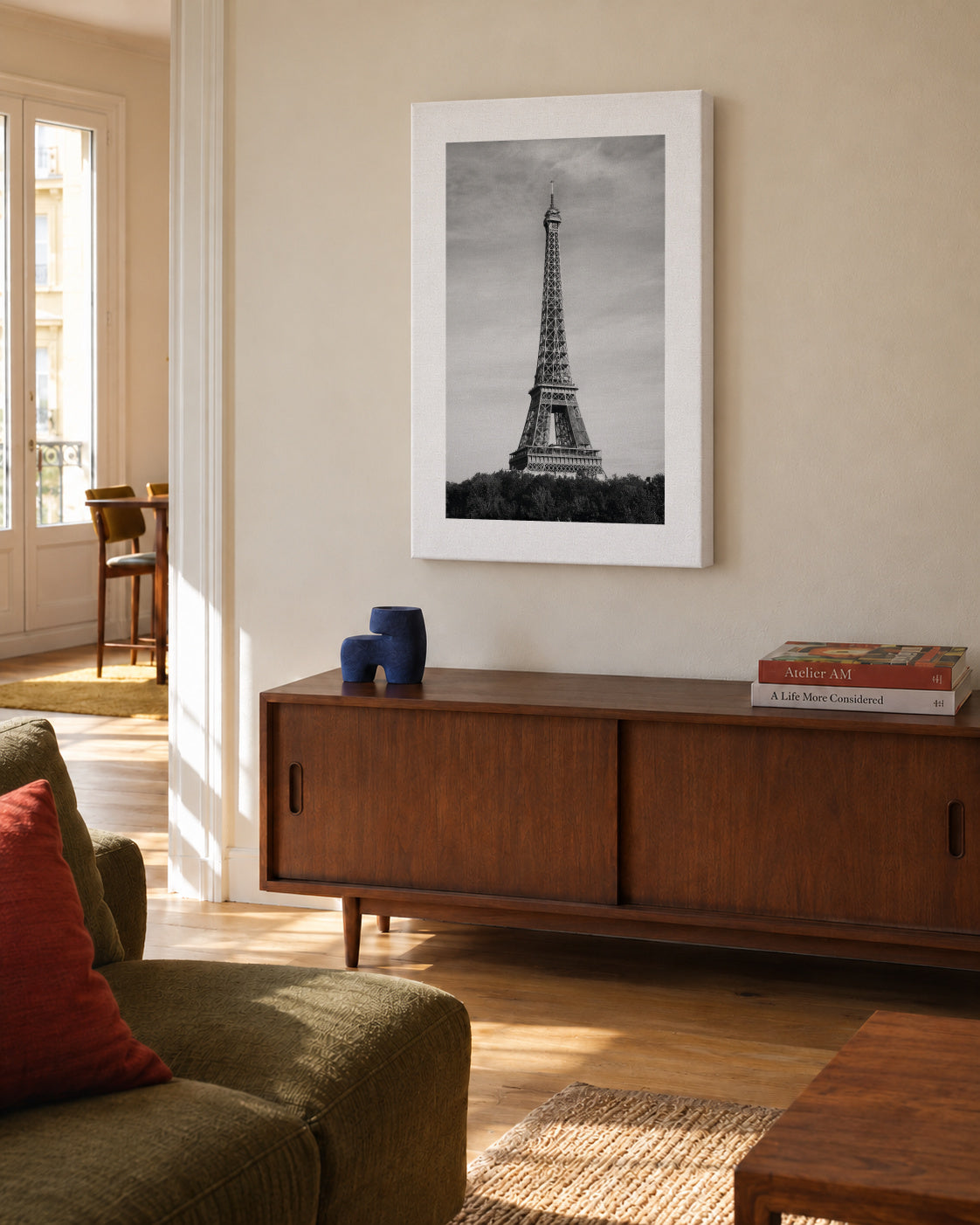 Eiffel Tower II - Unframed canvas in an interior