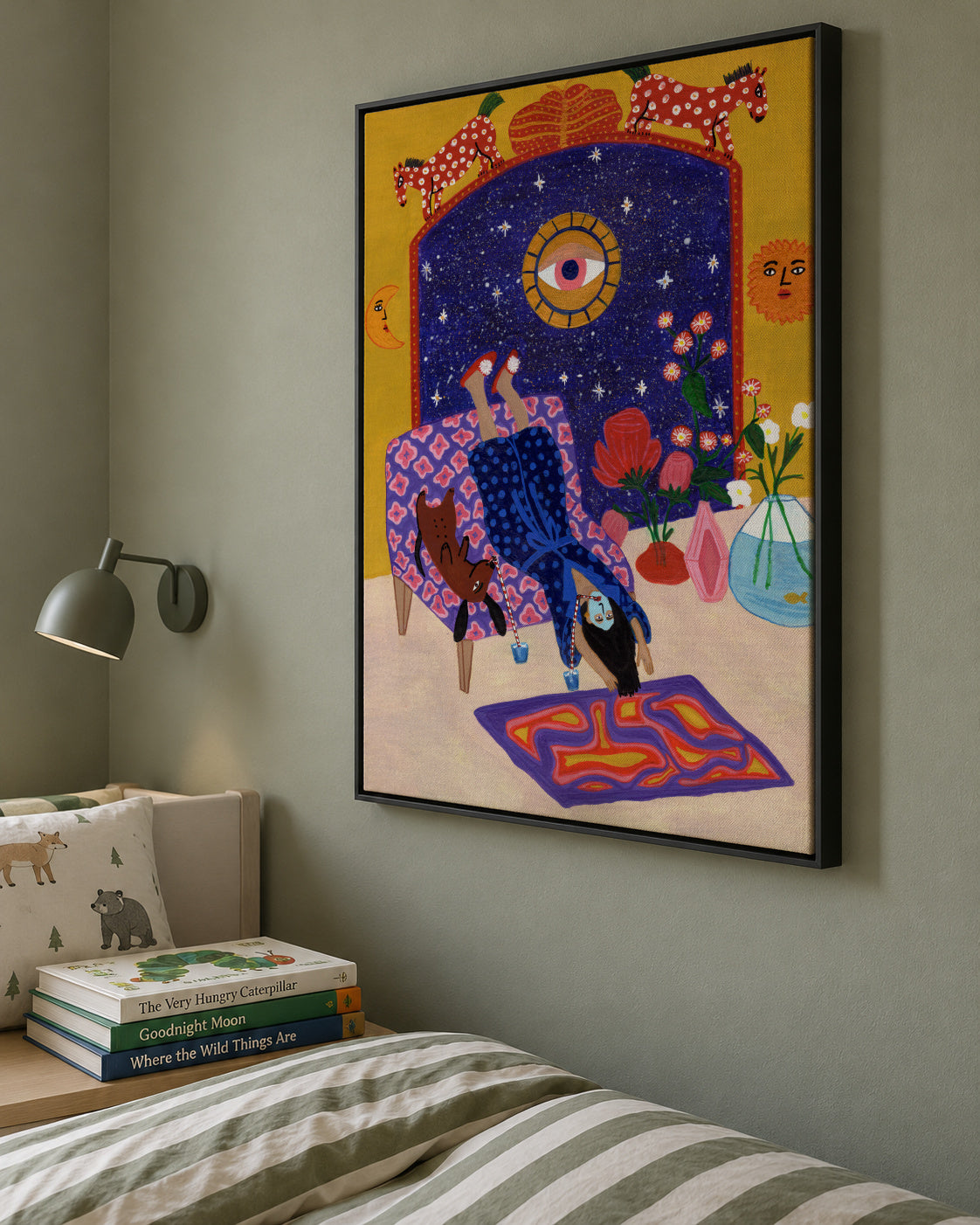 Day off from office - Framed canvas in an interior