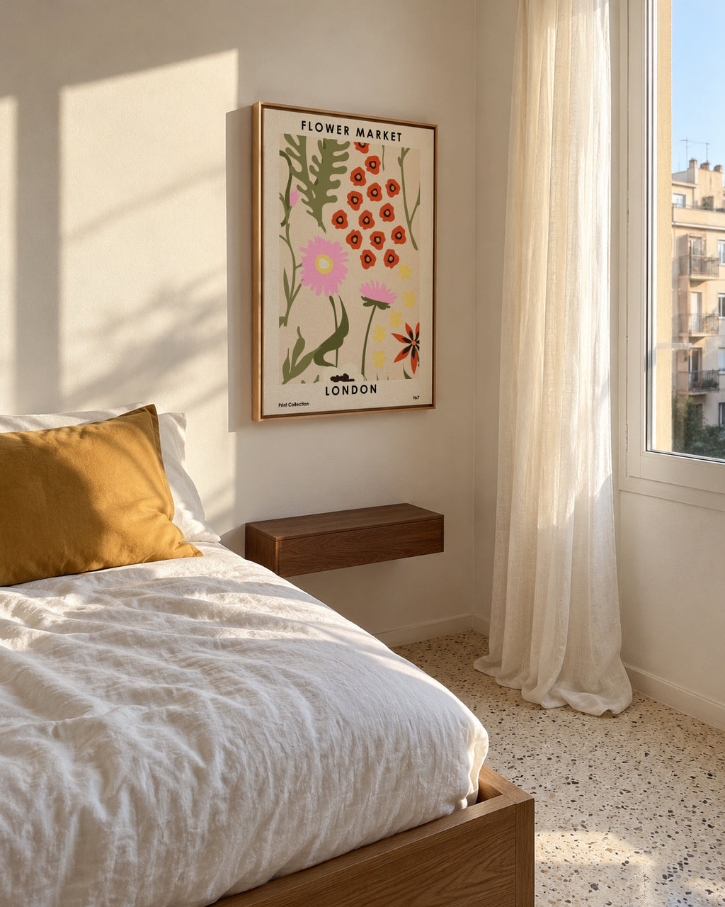 Flower Market London - Framed canvas in an interior