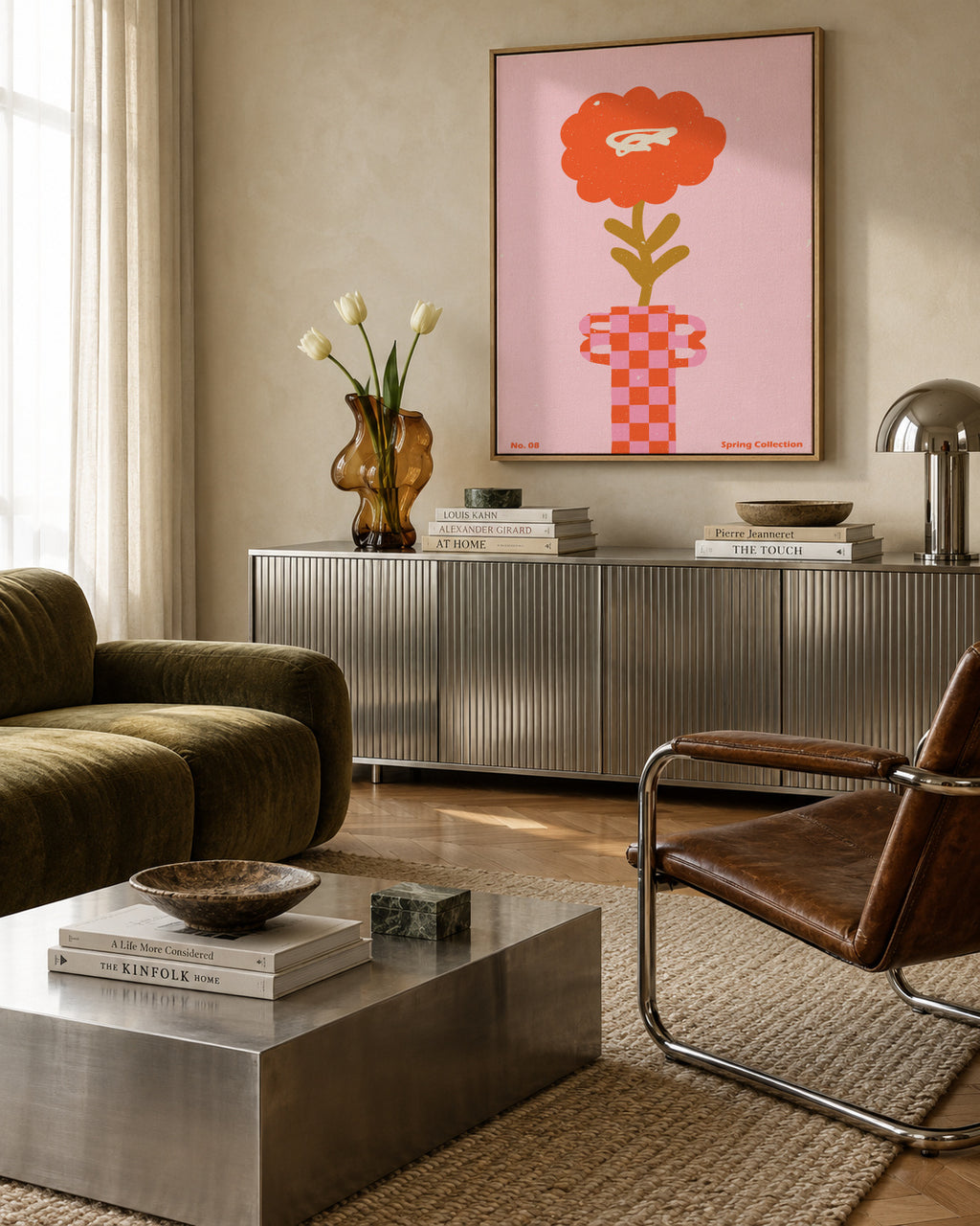 Spring Flower 08 - Framed canvas in an interior