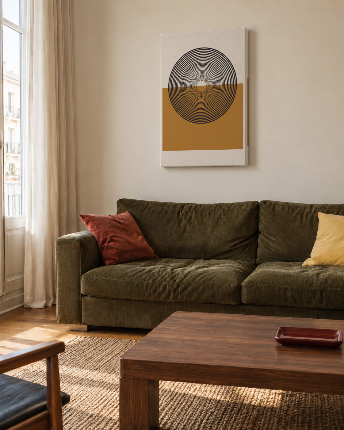 Retro Landscape - Unframed canvas in an interior