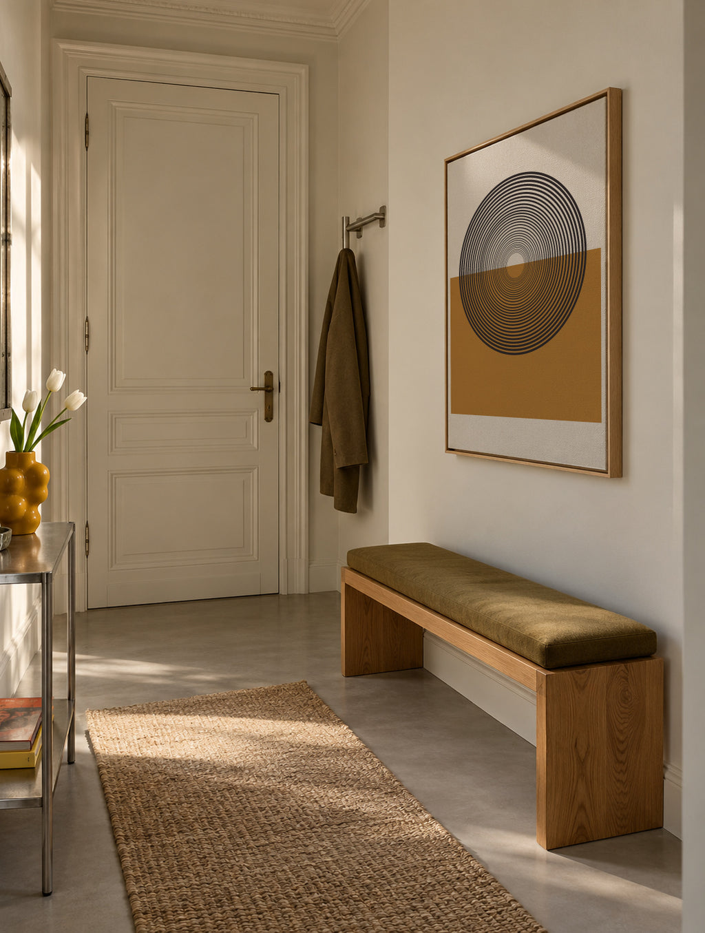 Retro Landscape - Framed canvas in an interior