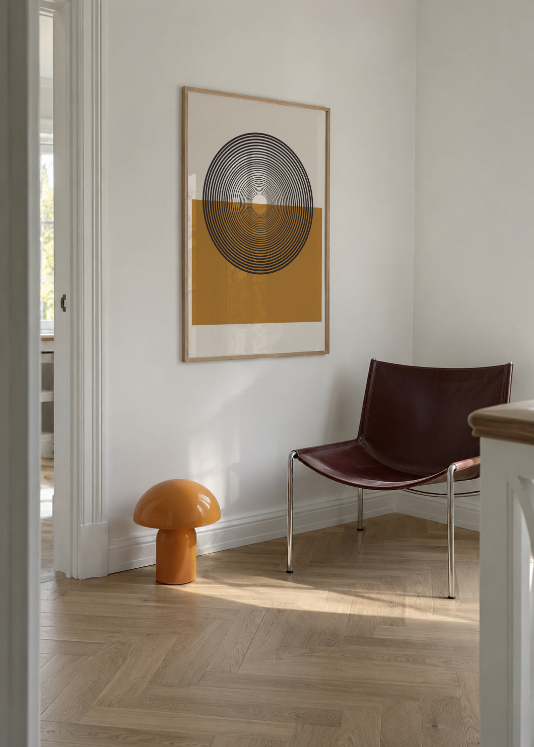 Retro Landscape - Framed poster in an interior