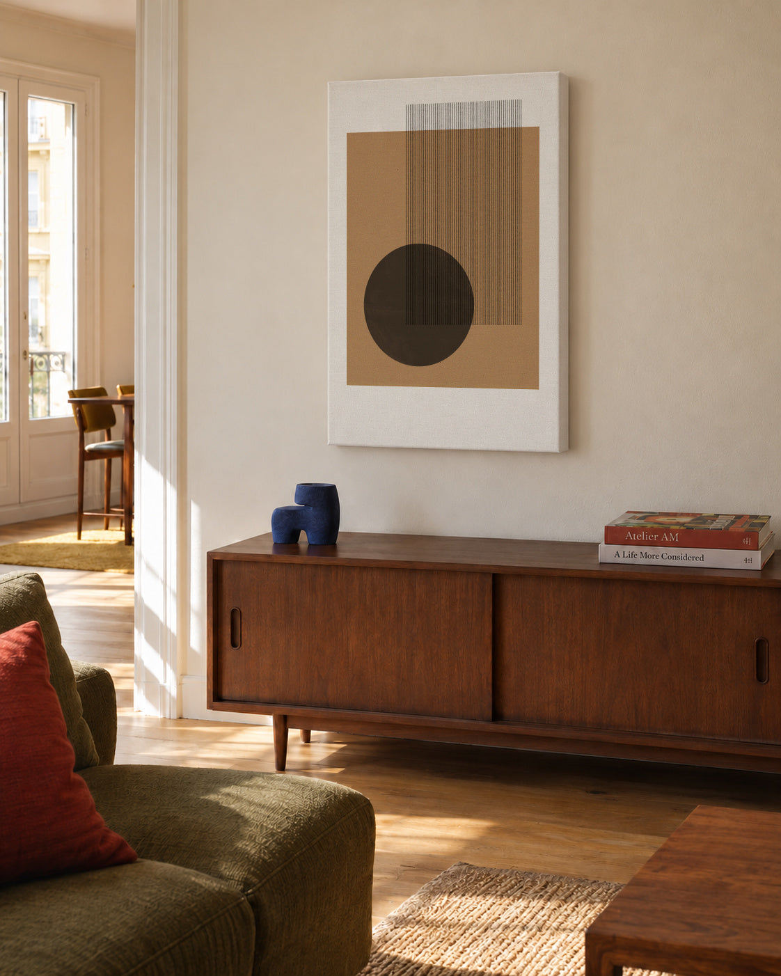 Composition II - Unframed canvas in an interior