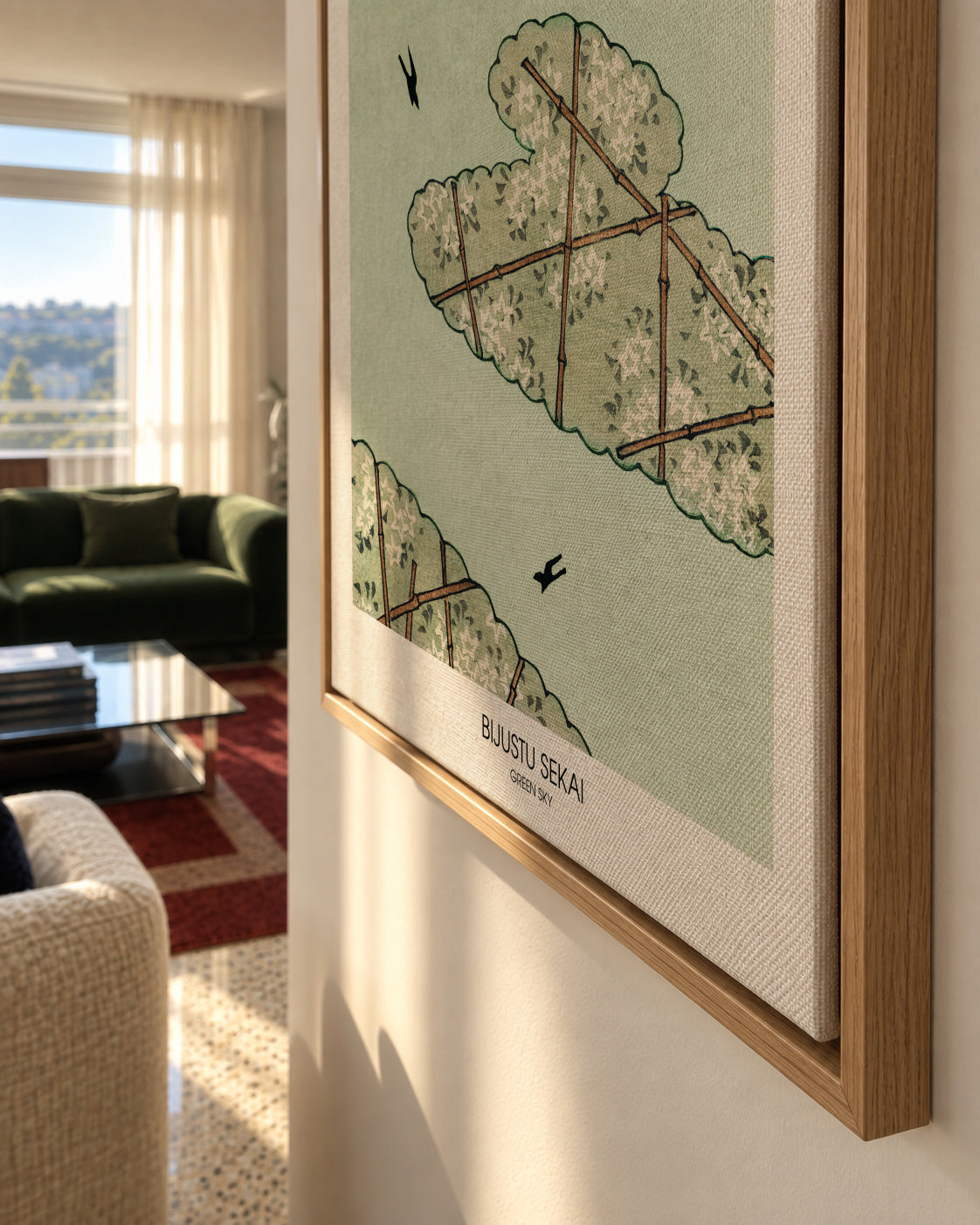 Green Sky - Framed canvas detail