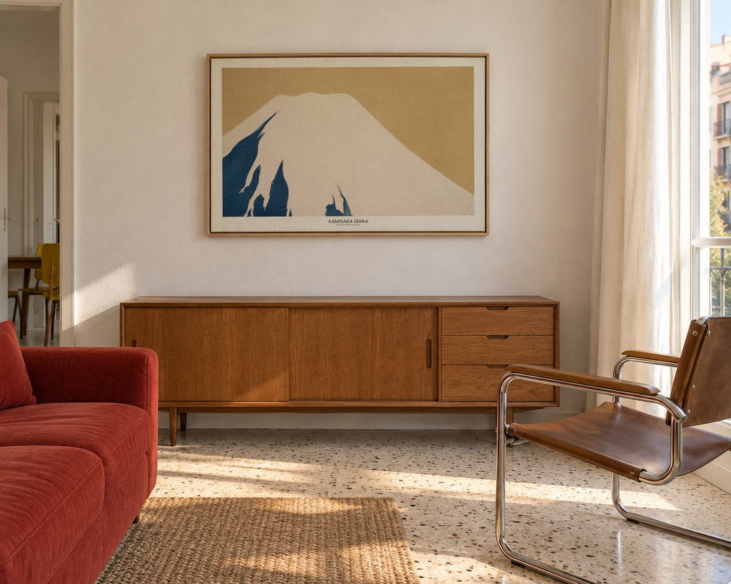 Mount Fuji From Momoyogusa - Framed canvas in an interior
